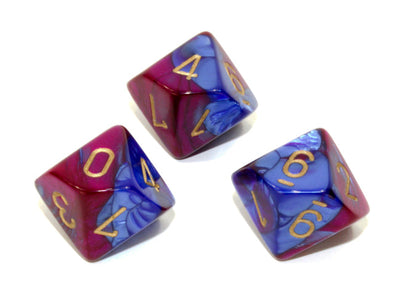 Chessex - 10D10 - Gemini - Blue-Purple/Gold available at 401 Games Canada