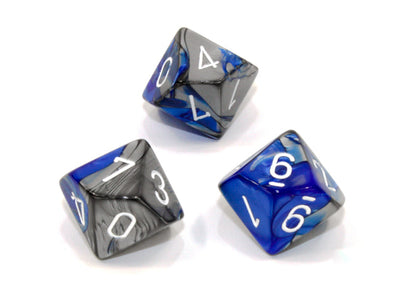 Chessex - 10D10 - Gemini - Blue-Steel/White available at 401 Games Canada