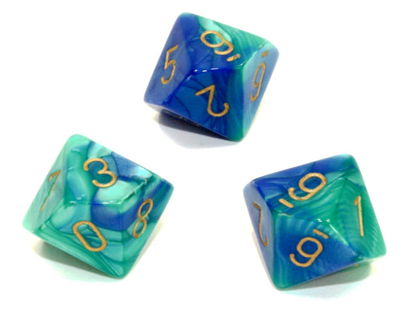 Chessex - 10D10 - Gemini - Blue-Teal/Gold available at 401 Games Canada