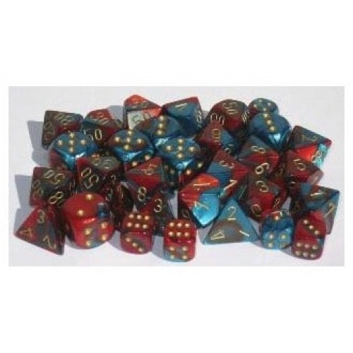 Chessex - 10D10 - Gemini - Red-Teal/Gold available at 401 Games Canada