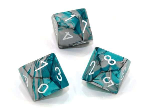 Chessex - 10D10 - Gemini - Steel-Teal/White available at 401 Games Canada