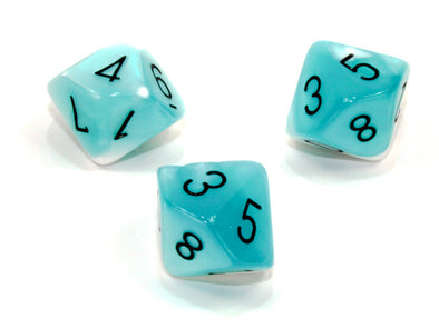 Chessex - 10D10 - Gemini - Teal-White/black available at 401 Games Canada