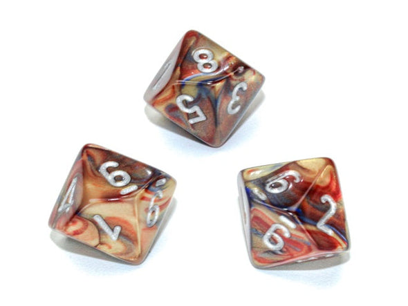 Chessex - 10D10 - Lustrous - Gold/Silver available at 401 Games Canada