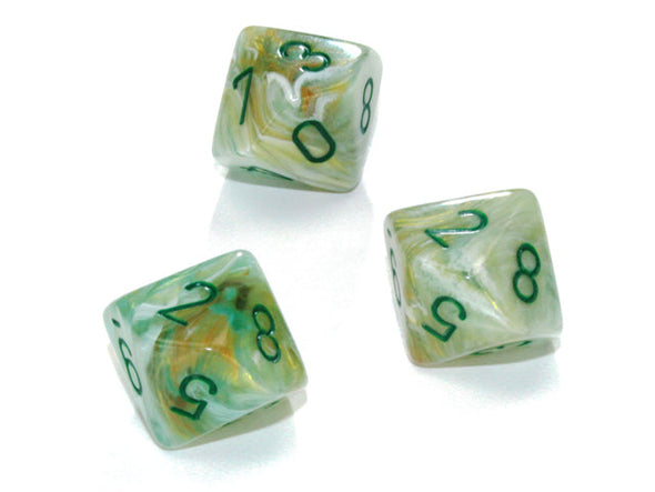 Chessex - 10D10 - Marble - Green/Dark Green available at 401 Games Canada