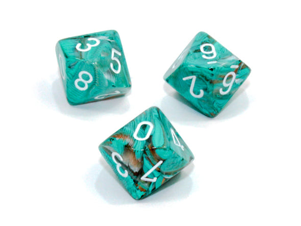 Chessex - 10D10 - Marble - Oxi-Copper/White available at 401 Games Canada