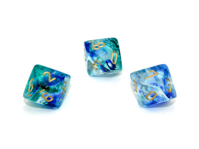 Chessex - 10D10 - Nebula - Oceanic/Gold Luminary available at 401 Games Canada