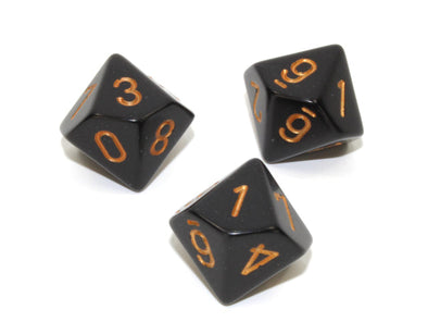 Chessex - 10D10 - Opaque - Black/Gold available at 401 Games Canada