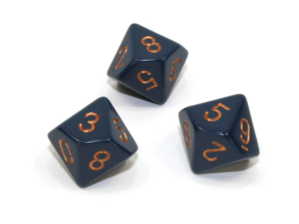 Chessex - 10D10 - Opaque - Dusty Blue/Copper available at 401 Games Canada