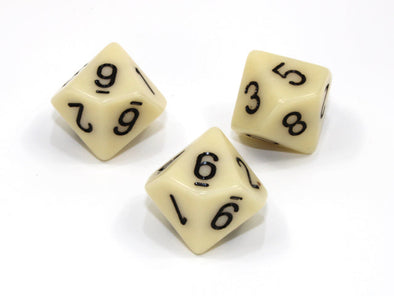 Chessex - 10D10 - Opaque - Ivory/Black available at 401 Games Canada