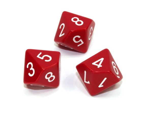 Chessex - 10D10 - Opaque - Red/White available at 401 Games Canada