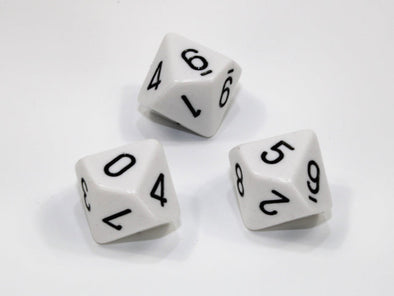 Chessex - 10D10 - Opaque - White/Black available at 401 Games Canada