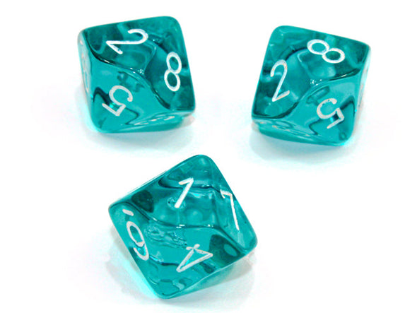 Chessex - 10D10 - Translucent - Teal/White available at 401 Games Canada