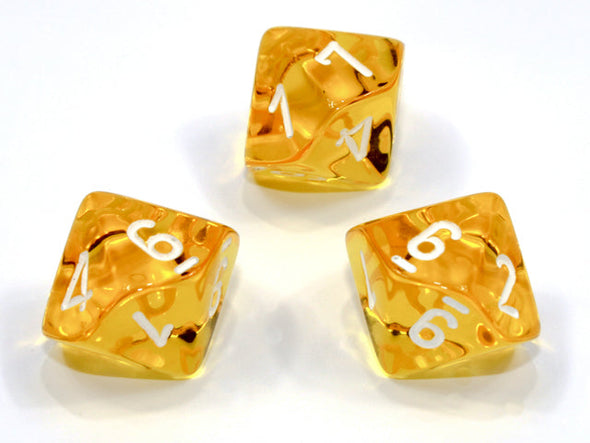 Chessex - 10D10 - Translucent - Yellow/White available at 401 Games Canada