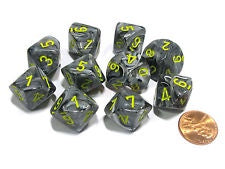 Chessex - 10D10 - Vortex - Black/Yellow available at 401 Games Canada