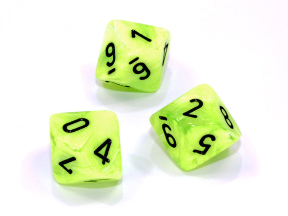 Chessex - 10D10 - Vortex - Bright Green/Black available at 401 Games Canada