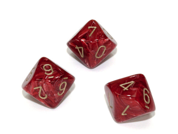 Chessex - 10D10 - Vortex - Burgandy/Gold available at 401 Games Canada