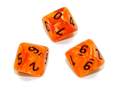 Chessex - 10D10 - Vortex - Orange/Black available at 401 Games Canada