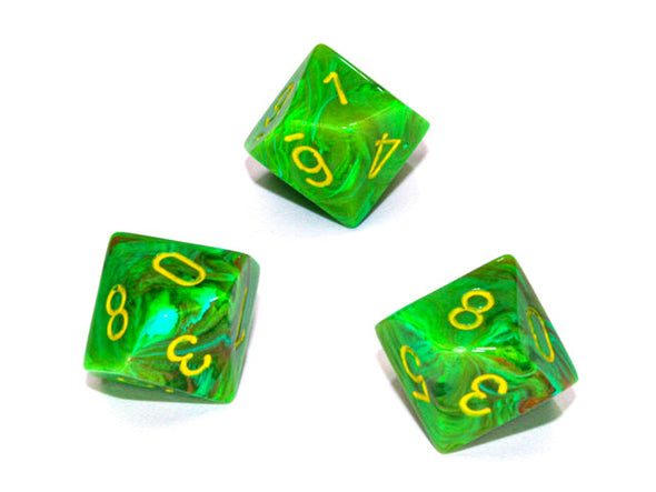 Chessex - 10D10 - Vortex - Slime/Yellow available at 401 Games Canada