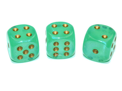 Chessex - 12D6 - Borealis - Light Green/Gold Luminary available at 401 Games Canada