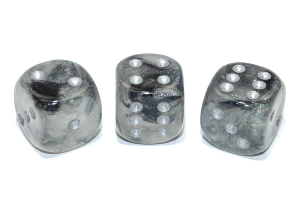 Chessex - 12D6 - Borealis - Light Smoke/Silver Luminary available at 401 Games Canada