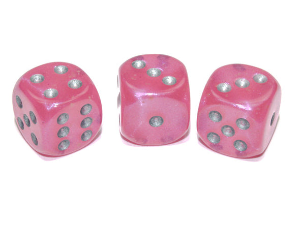 Chessex - 12D6 - Borealis - Pink/Silver Luminary available at 401 Games Canada
