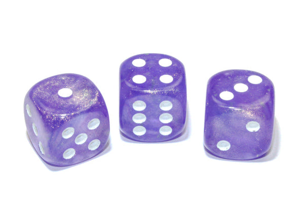 Chessex - 12D6 - Borealis - Purple/White Luminary available at 401 Games Canada