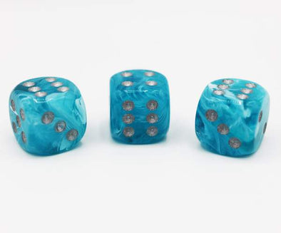 Chessex - 12D6 - Cirrus - Aqua/Silver available at 401 Games Canada