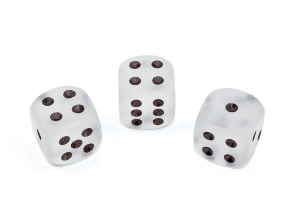 Chessex - 12D6 - Frosted - Clear/Black available at 401 Games Canada