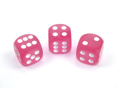 Chessex - 12D6 - Frosted - Pink/White available at 401 Games Canada