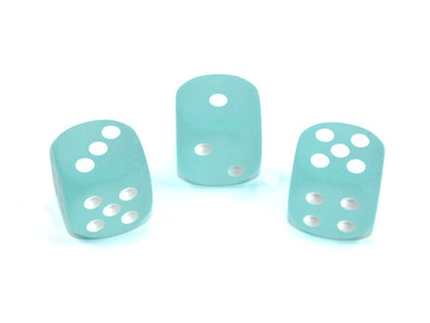 Chessex - 12D6 - Frosted - Teal/White available at 401 Games Canada