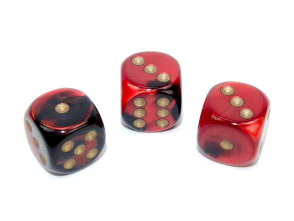 Chessex - 12D6 - Gemini - Black-Red/Gold available at 401 Games Canada