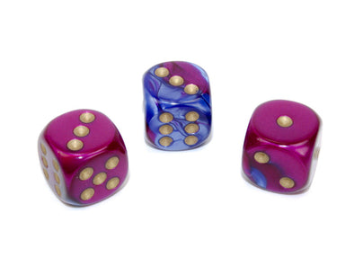 Chessex - 12D6 - Gemini - Blue-Purple/Gold available at 401 Games Canada