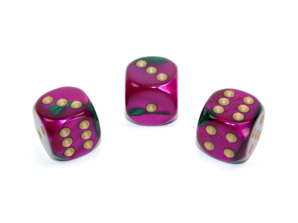 Chessex - 12D6 - Gemini - Green-Purple/Gold available at 401 Games Canada