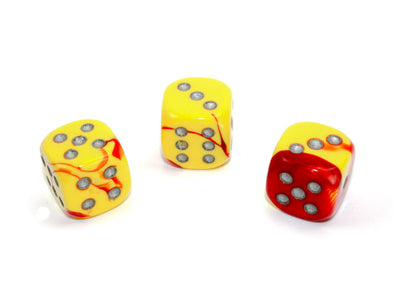 Chessex - 12D6 - Gemini - Red-Yellow/Silver available at 401 Games Canada