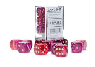 Chessex - 12D6 - Gemini - Translucent - Red-Violet/Gold available at 401 Games Canada