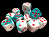 Chessex - 12D6 - Gemini - White-Teal/Red Limited Edition available at 401 Games Canada