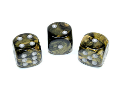 Chessex - 12D6 - Leaf - Black Gold/Silver available at 401 Games Canada