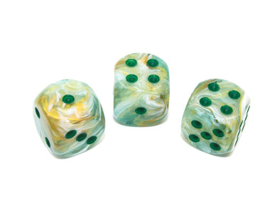 Chessex - 12D6 - Marble - Green/Dark Green available at 401 Games Canada