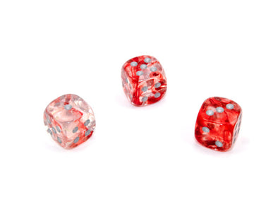 Chessex - 12D6 - Nebula - Red/Silver Luminary available at 401 Games Canada