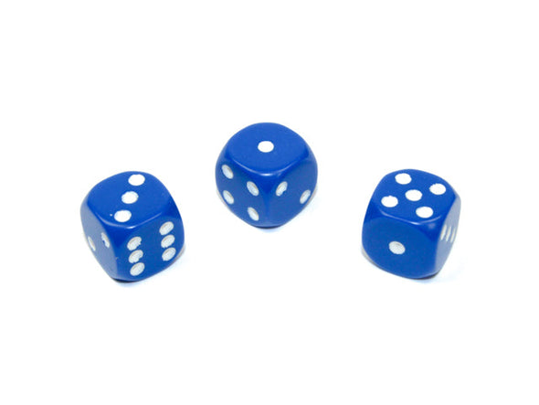 Chessex - 12D6 - Opaque - Blue/White available at 401 Games Canada