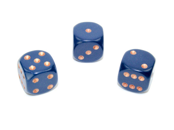 Chessex - 12D6 - Opaque - Dusty Blue/Copper available at 401 Games Canada