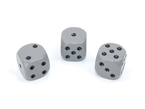 Chessex - 12D6 - Opaque - Grey/Black available at 401 Games Canada