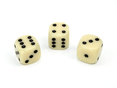 Chessex - 12D6 - Opaque - Ivory/Black available at 401 Games Canada