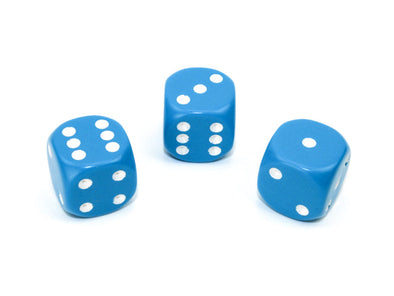 Chessex - 12D6 - Opaque - Light Blue/White available at 401 Games Canada