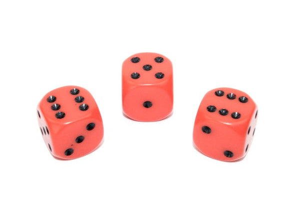 Chessex - 12D6 - Opaque - Orange/Black available at 401 Games Canada