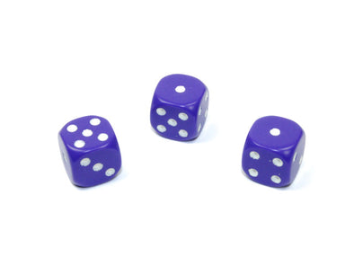 Chessex - 12D6 - Opaque - Purple/White available at 401 Games Canada