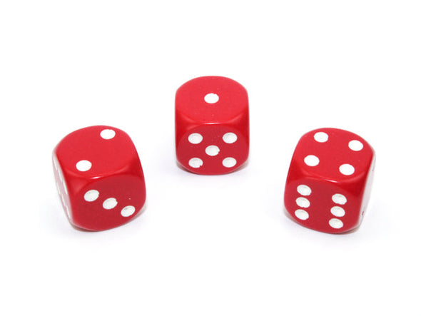 Chessex - 12D6 - Opaque - Red/White available at 401 Games Canada