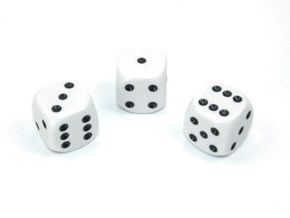 Chessex - 12D6 - Opaque - White/Black available at 401 Games Canada