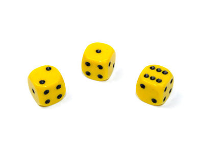 Chessex - 12D6 - Opaque - Yellow/Black available at 401 Games Canada