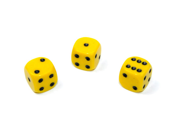 Chessex - 12D6 - Opaque - Yellow/Black available at 401 Games Canada